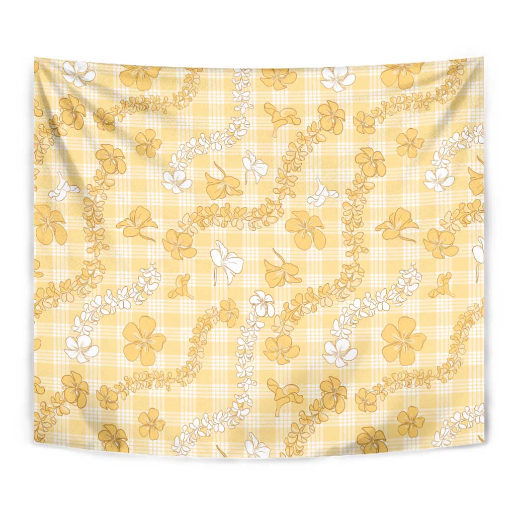 Melemele Aloha Hawaii Tapestry Plumeria Lei With Palaka Motif - Polynesian Pride