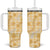 Melemele Aloha Hawaii Tumbler With Handle Plumeria Lei With Palaka Motif - Polynesian Pride