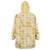 Melemele Aloha Hawaii Wearable Blanket Hoodie Plumeria Lei With Palaka Motif - Polynesian Pride