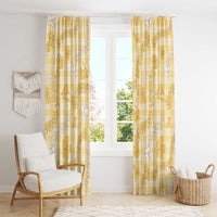 Melemele Aloha Hawaii Window Curtain Plumeria Lei With Palaka Motif - Polynesian Pride