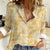 Melemele Aloha Hawaii Women Casual Shirt Plumeria Lei With Palaka Motif - Polynesian Pride