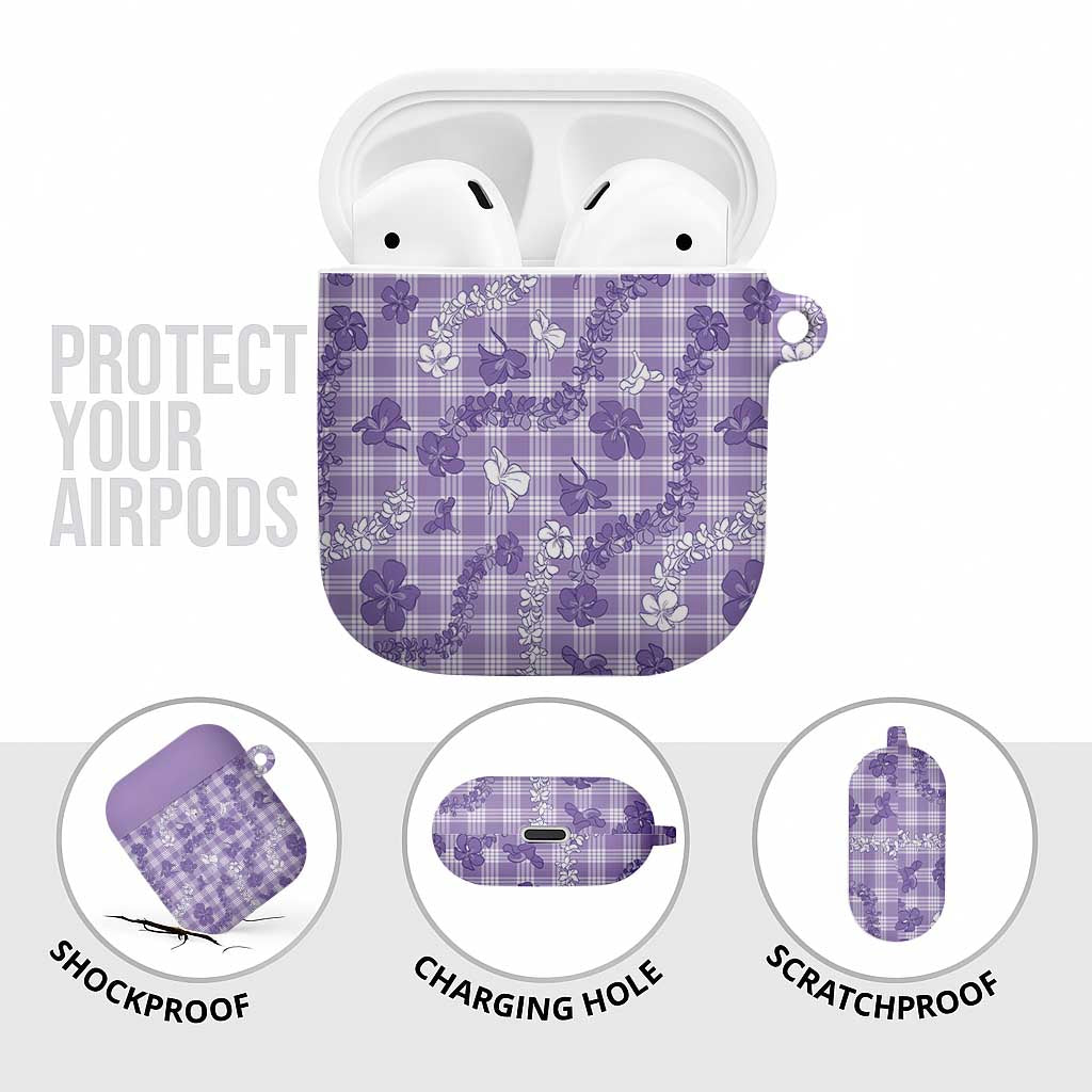 Poni Aloha Hawaii AirPods Case Plumeria Lei With Palaka Motif - Polynesian Pride