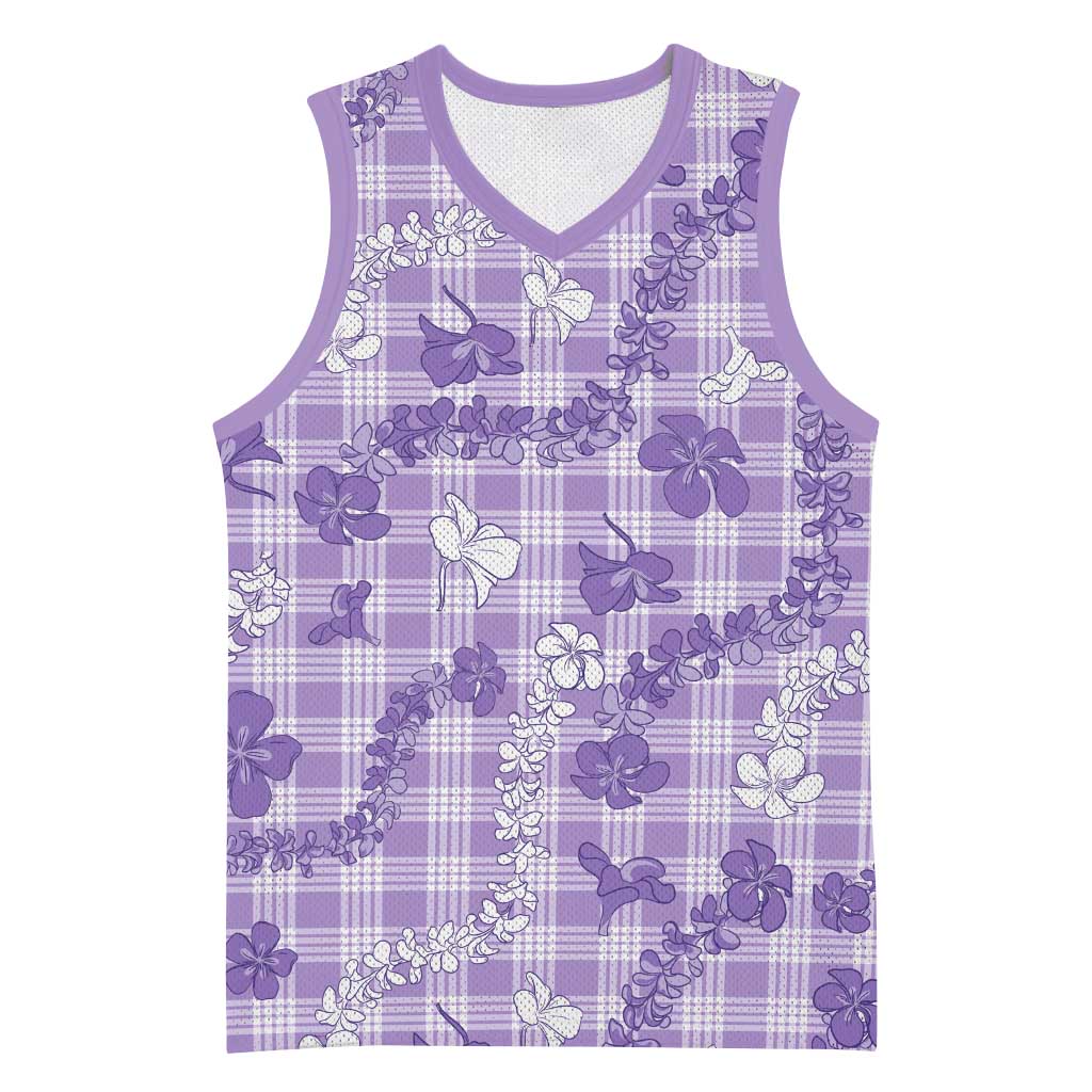 Poni Aloha Hawaii Basketball Jersey Plumeria Lei With Palaka Motif - Polynesian Pride