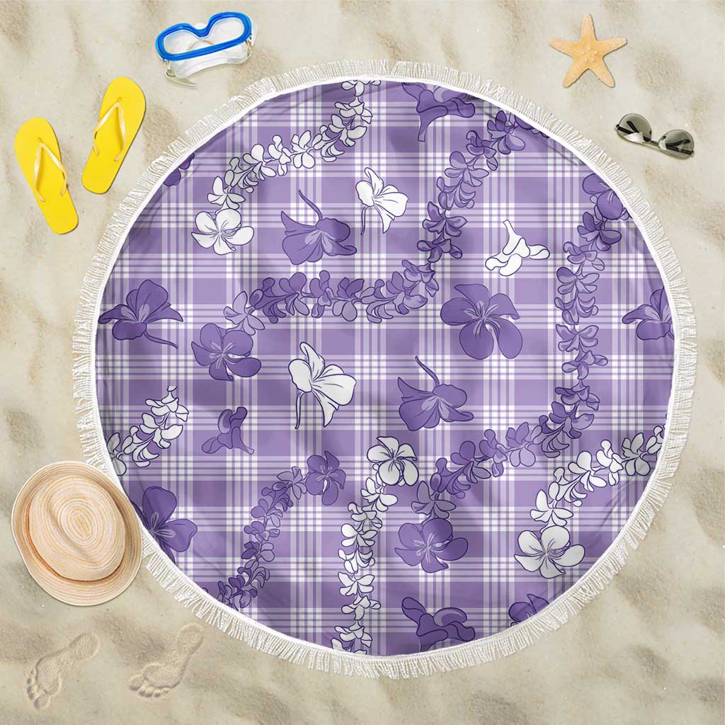 Poni Aloha Hawaii Beach Blanket Plumeria Lei With Palaka Motif - Polynesian Pride