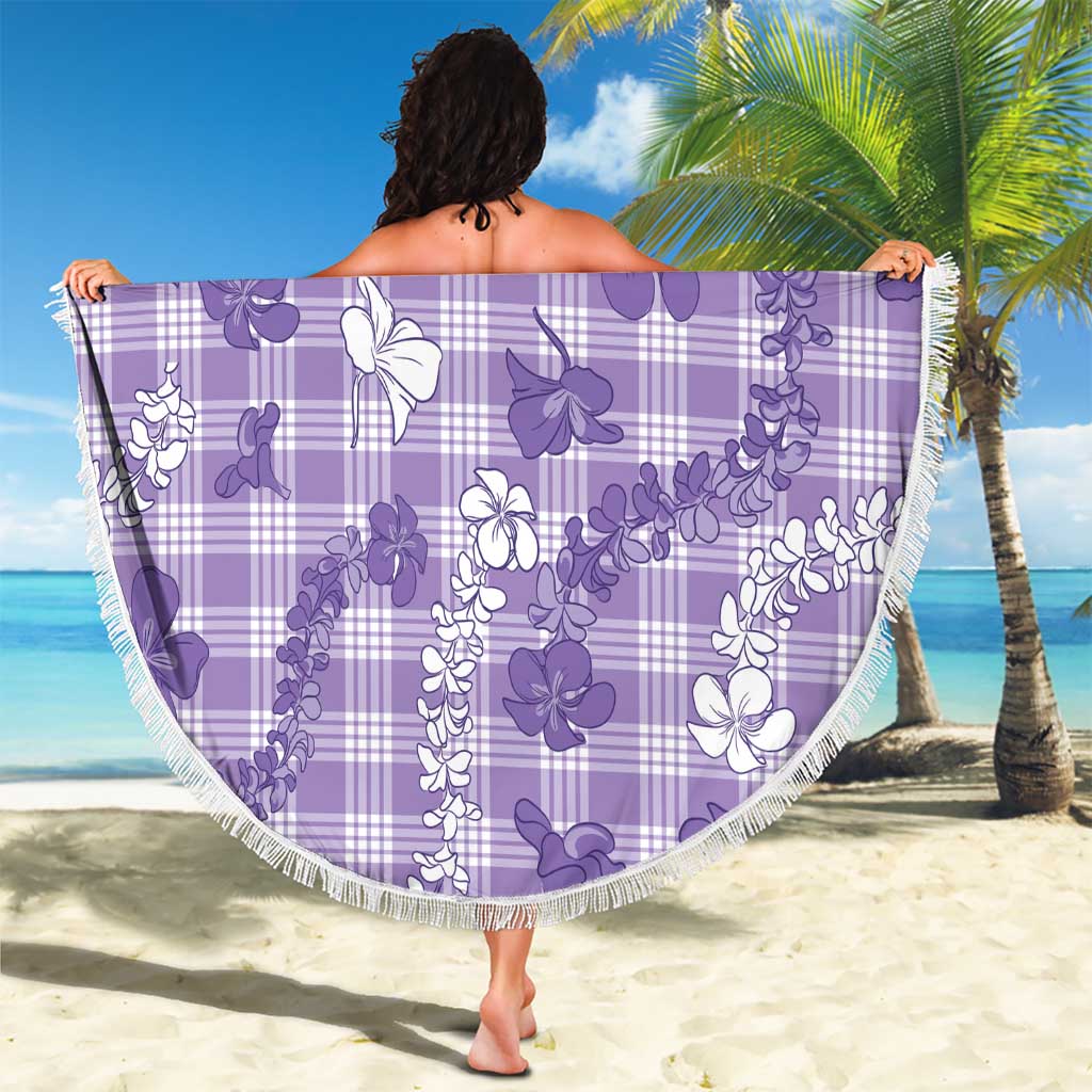 Poni Aloha Hawaii Beach Blanket Plumeria Lei With Palaka Motif - Polynesian Pride