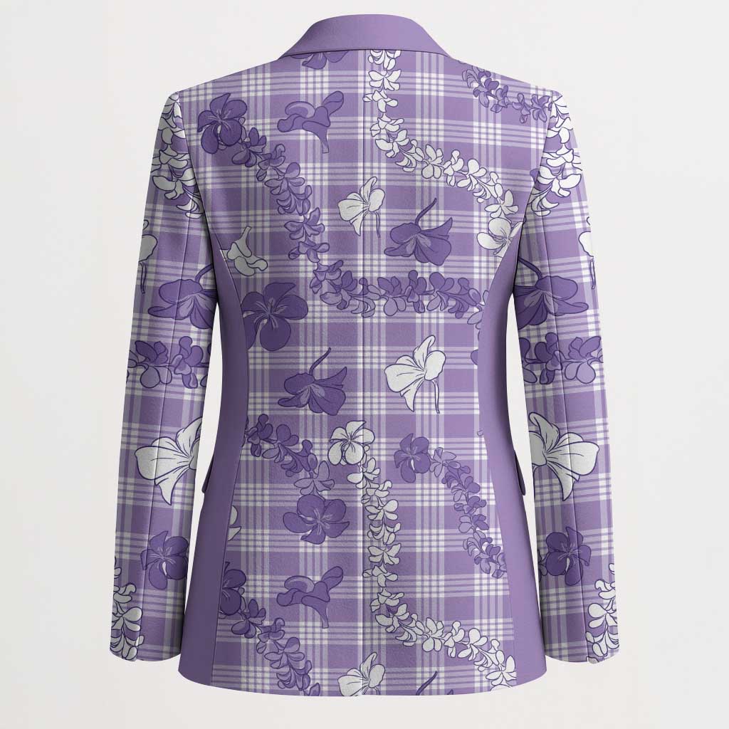Poni Aloha Hawaii Blazer Plumeria Lei With Palaka Motif - Polynesian Pride