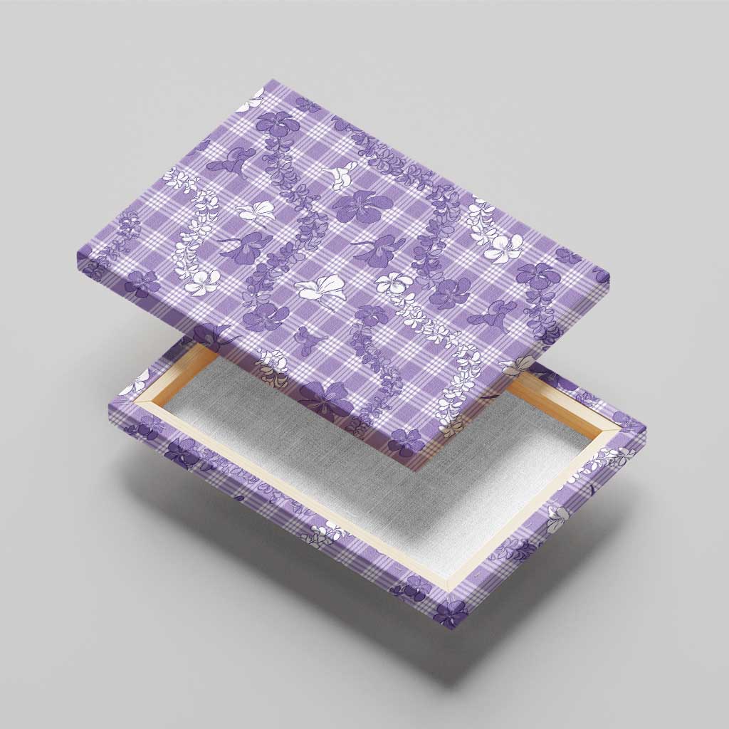 Poni Aloha Hawaii Canvas Wall Art Plumeria Lei With Palaka Motif - Polynesian Pride