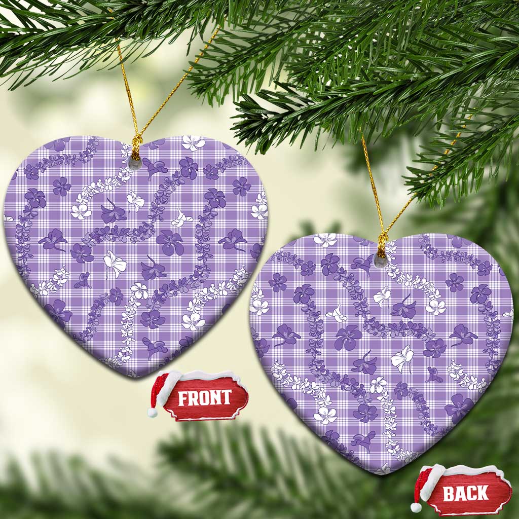 Poni Aloha Hawaii Ceramic Ornament Plumeria Lei With Palaka Motif - Polynesian Pride