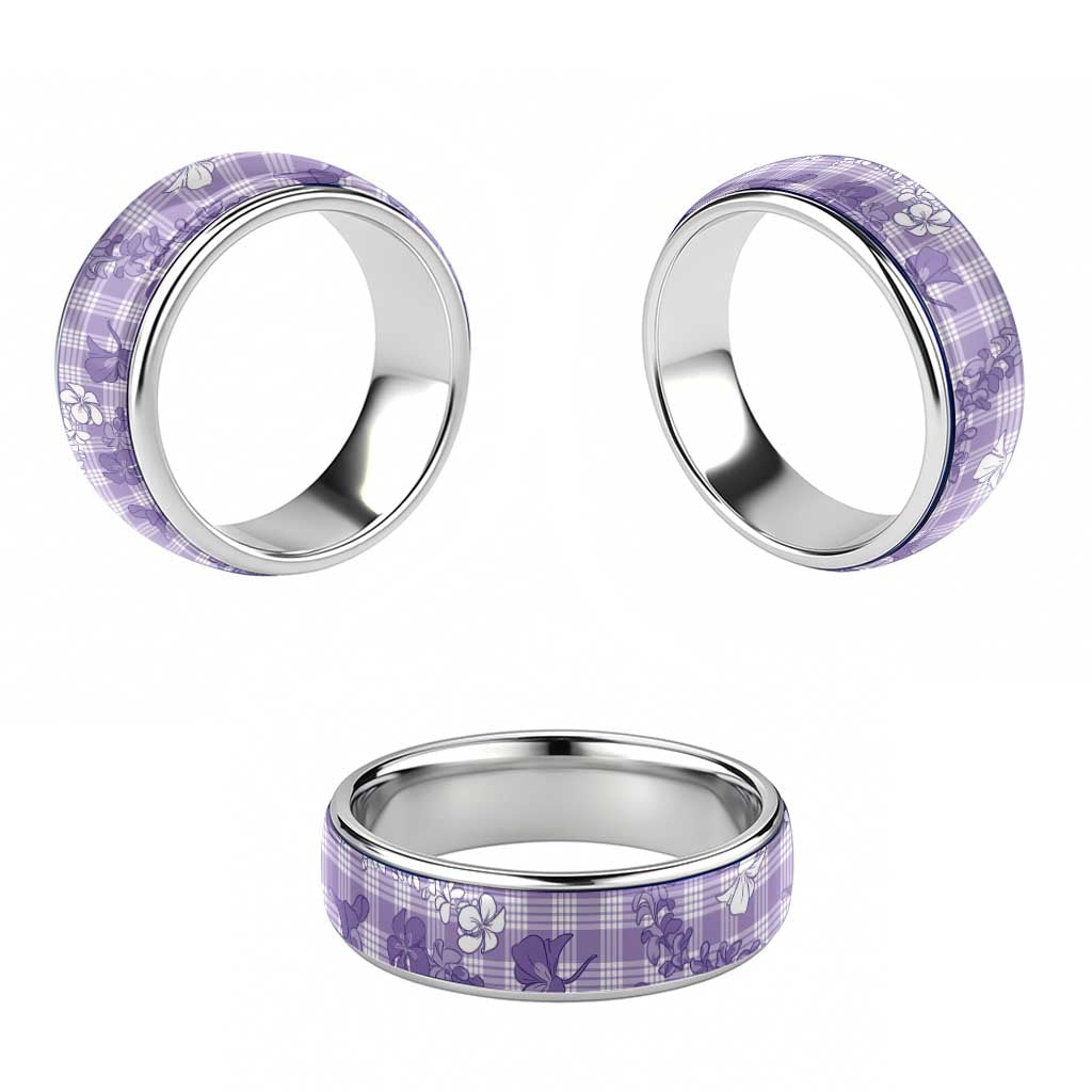 Poni Aloha Hawaii Classic Ring Plumeria Lei With Palaka Motif - Polynesian Pride