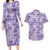 Poni Aloha Hawaii Couples Matching Long Sleeve Bodycon Dress and Hawaiian Shirt Plumeria Lei With Palaka Motif - Polynesian Pride