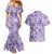Poni Aloha Hawaii Couples Matching Mermaid Dress and Hawaiian Shirt Plumeria Lei With Palaka Motif - Polynesian Pride