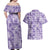 Poni Aloha Hawaii Couples Matching Off Shoulder Maxi Dress and Hawaiian Shirt Plumeria Lei With Palaka Motif - Polynesian Pride