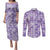Poni Aloha Hawaii Couples Matching Puletasi and Long Sleeve Button Shirt Plumeria Lei With Palaka Motif - Polynesian Pride