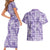 Poni Aloha Hawaii Couples Matching Short Sleeve Bodycon Dress and Hawaiian Shirt Plumeria Lei With Palaka Motif - Polynesian Pride
