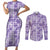 Poni Aloha Hawaii Couples Matching Short Sleeve Bodycon Dress and Long Sleeve Button Shirt Plumeria Lei With Palaka Motif - Polynesian Pride