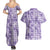 Poni Aloha Hawaii Couples Matching Summer Maxi Dress and Hawaiian Shirt Plumeria Lei With Palaka Motif - Polynesian Pride