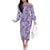 Poni Aloha Hawaii Family Matching Off The Shoulder Long Sleeve Dress and Hawaiian Shirt Plumeria Lei With Palaka Motif - Polynesian Pride