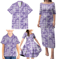 Poni Aloha Hawaii Family Matching Puletasi and Hawaiian Shirt Plumeria Lei With Palaka Motif - Polynesian Pride