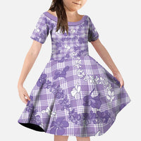 Poni Aloha Hawaii Family Matching Short Sleeve Bodycon Dress and Hawaiian Shirt Plumeria Lei With Palaka Motif - Polynesian Pride