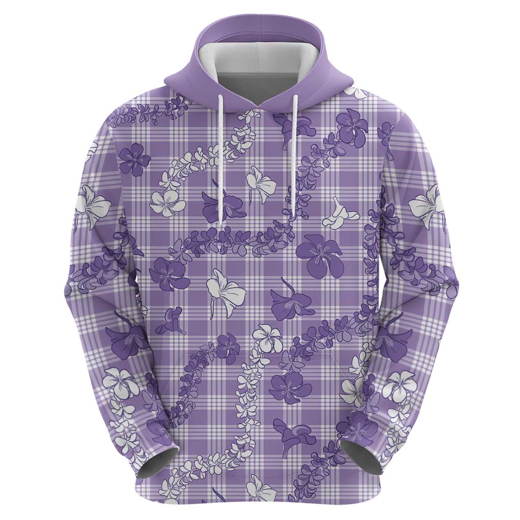 Poni Aloha Hawaii Hoodie Plumeria Lei With Palaka Motif - Polynesian Pride