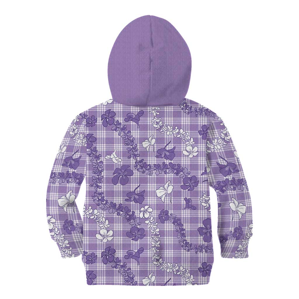 Poni Aloha Hawaii Kid Hoodie Plumeria Lei With Palaka Motif - Polynesian Pride