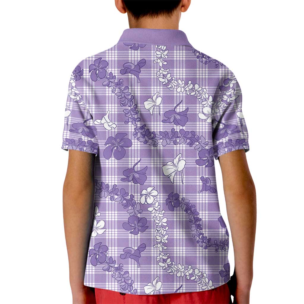 Poni Aloha Hawaii Kid Polo Shirt Plumeria Lei With Palaka Motif - Polynesian Pride