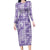 Poni Aloha Hawaii Long Sleeve Bodycon Dress Plumeria Lei With Palaka Motif - Polynesian Pride