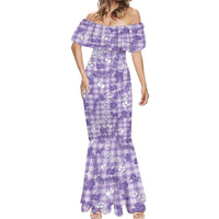 Poni Aloha Hawaii Mermaid Dress Plumeria Lei With Palaka Motif - Polynesian Pride