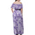 Poni Aloha Hawaii Off Shoulder Maxi Dress Plumeria Lei With Palaka Motif - Polynesian Pride
