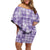 Poni Aloha Hawaii Off Shoulder Short Dress Plumeria Lei With Palaka Motif - Polynesian Pride