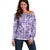 Poni Aloha Hawaii Off Shoulder Sweater Plumeria Lei With Palaka Motif - Polynesian Pride