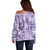 Poni Aloha Hawaii Off Shoulder Sweater Plumeria Lei With Palaka Motif - Polynesian Pride