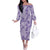 Poni Aloha Hawaii Off The Shoulder Long Sleeve Dress Plumeria Lei With Palaka Motif - Polynesian Pride