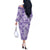 Poni Aloha Hawaii Off The Shoulder Long Sleeve Dress Plumeria Lei With Palaka Motif - Polynesian Pride