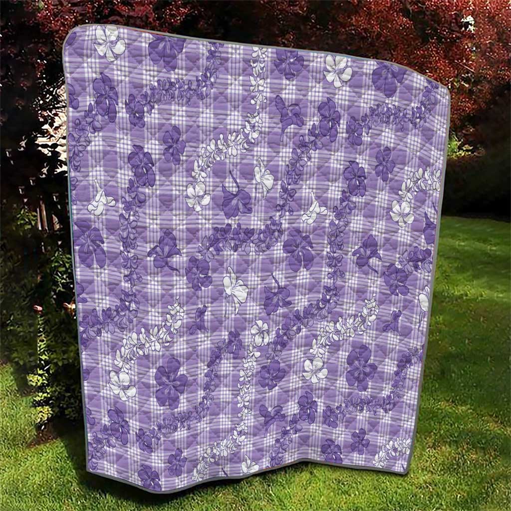 Poni Aloha Hawaii Quilt Plumeria Lei With Palaka Motif - Polynesian Pride