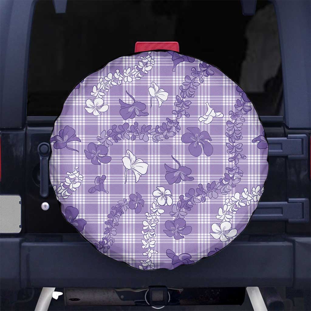 Poni Aloha Hawaii Spare Tire Cover Plumeria Lei With Palaka Motif - Polynesian Pride