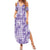 Poni Aloha Hawaii Summer Maxi Dress Plumeria Lei With Palaka Motif - Polynesian Pride