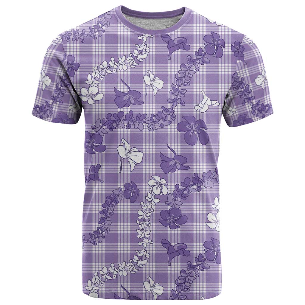 Poni Aloha Hawaii T Shirt Plumeria Lei With Palaka Motif - Polynesian Pride