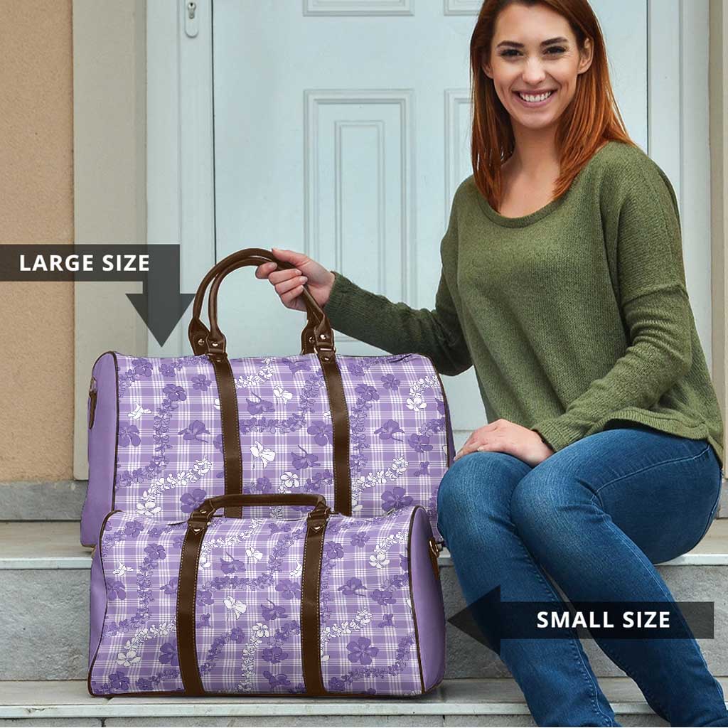 Poni Aloha Hawaii Travel Bag Plumeria Lei With Palaka Motif - Polynesian Pride