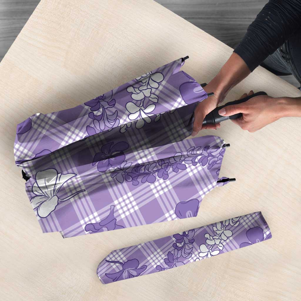 Poni Aloha Hawaii Umbrella Plumeria Lei With Palaka Motif - Polynesian Pride