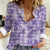 Poni Aloha Hawaii Women Casual Shirt Plumeria Lei With Palaka Motif - Polynesian Pride