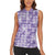 Poni Aloha Hawaii Women Sleeveless Polo Shirt Plumeria Lei With Palaka Motif - Polynesian Pride