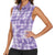 Poni Aloha Hawaii Women Sleeveless Polo Shirt Plumeria Lei With Palaka Motif - Polynesian Pride