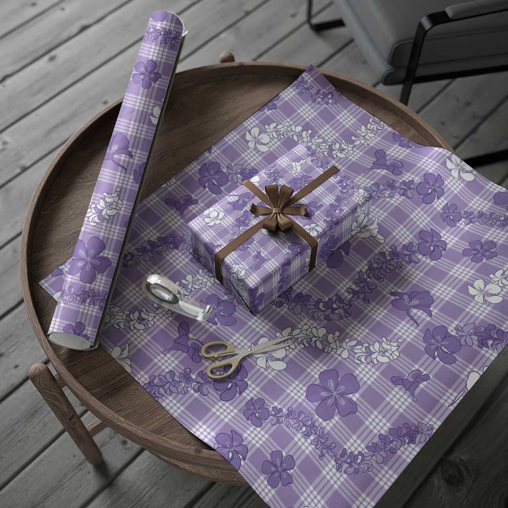 Poni Aloha Hawaii Wrapping Paper Plumeria Lei With Palaka Motif - Polynesian Pride