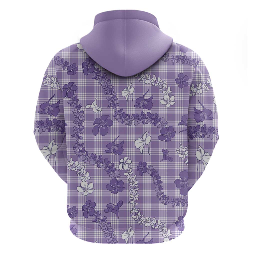 Poni Aloha Hawaii Zip Hoodie Plumeria Lei With Palaka Motif - Polynesian Pride