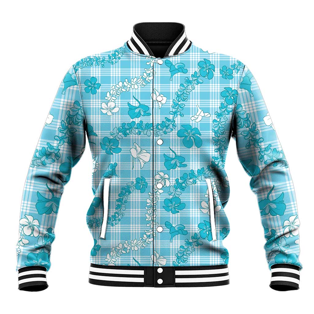 Polu Aloha Hawaii Baseball Jacket Plumeria Lei With Palaka Motif - Polynesian Pride