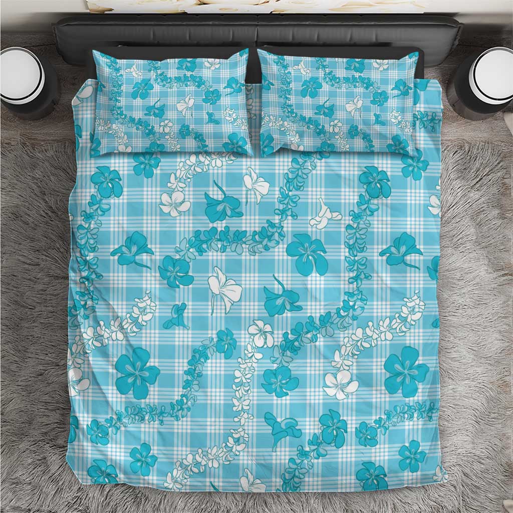 Polu Aloha Hawaii Bedding Set Plumeria Lei With Palaka Motif - Polynesian Pride