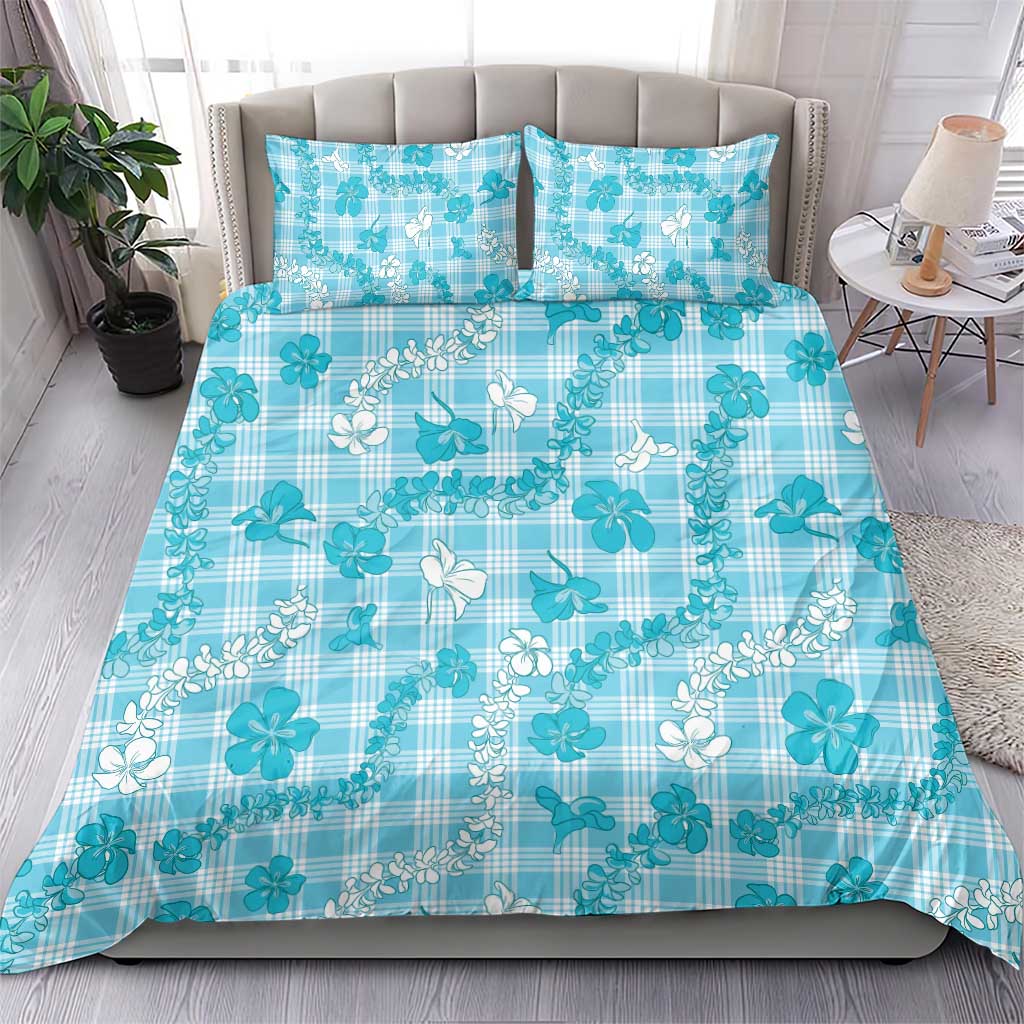 Polu Aloha Hawaii Bedding Set Plumeria Lei With Palaka Motif - Polynesian Pride