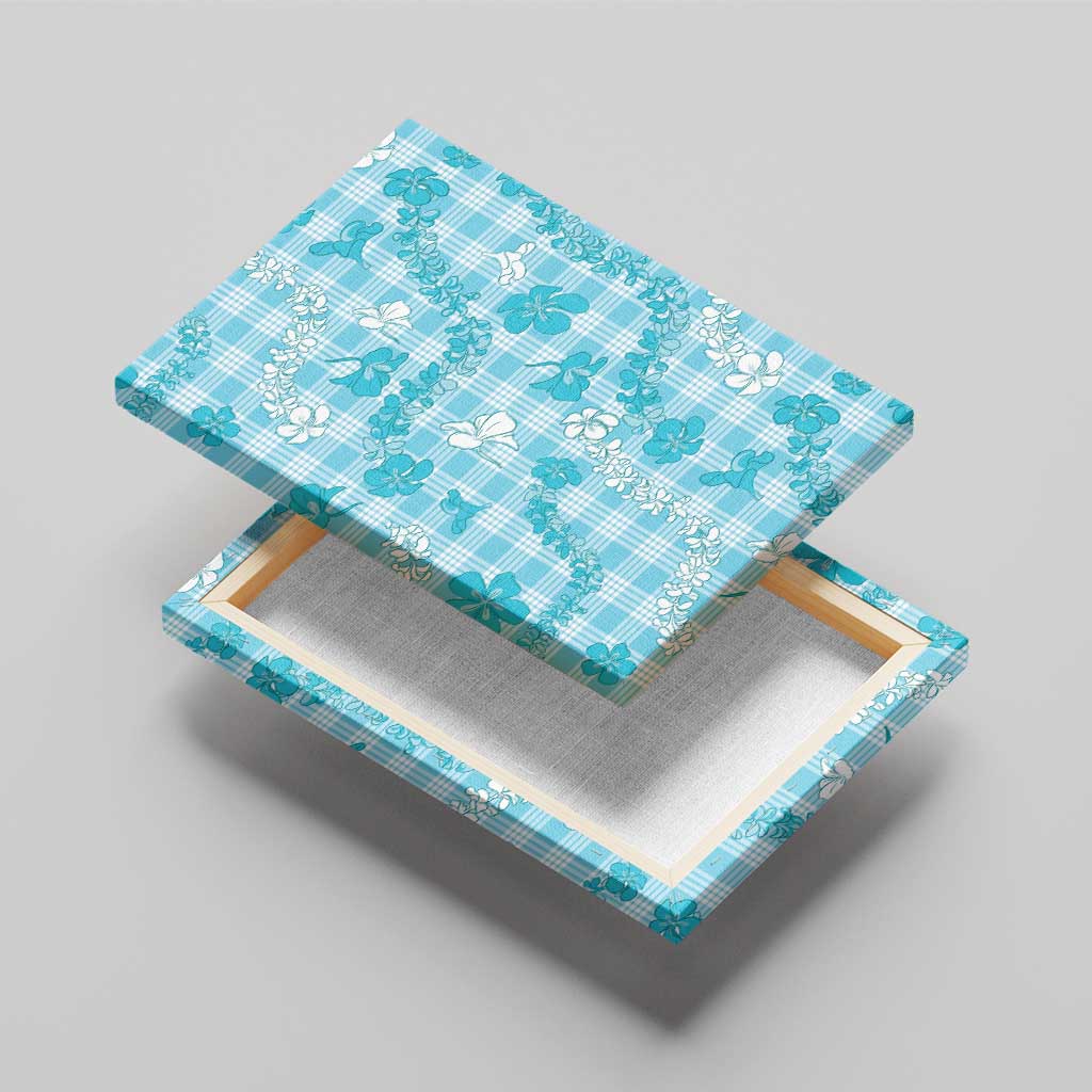 Polu Aloha Hawaii Canvas Wall Art Plumeria Lei With Palaka Motif - Polynesian Pride