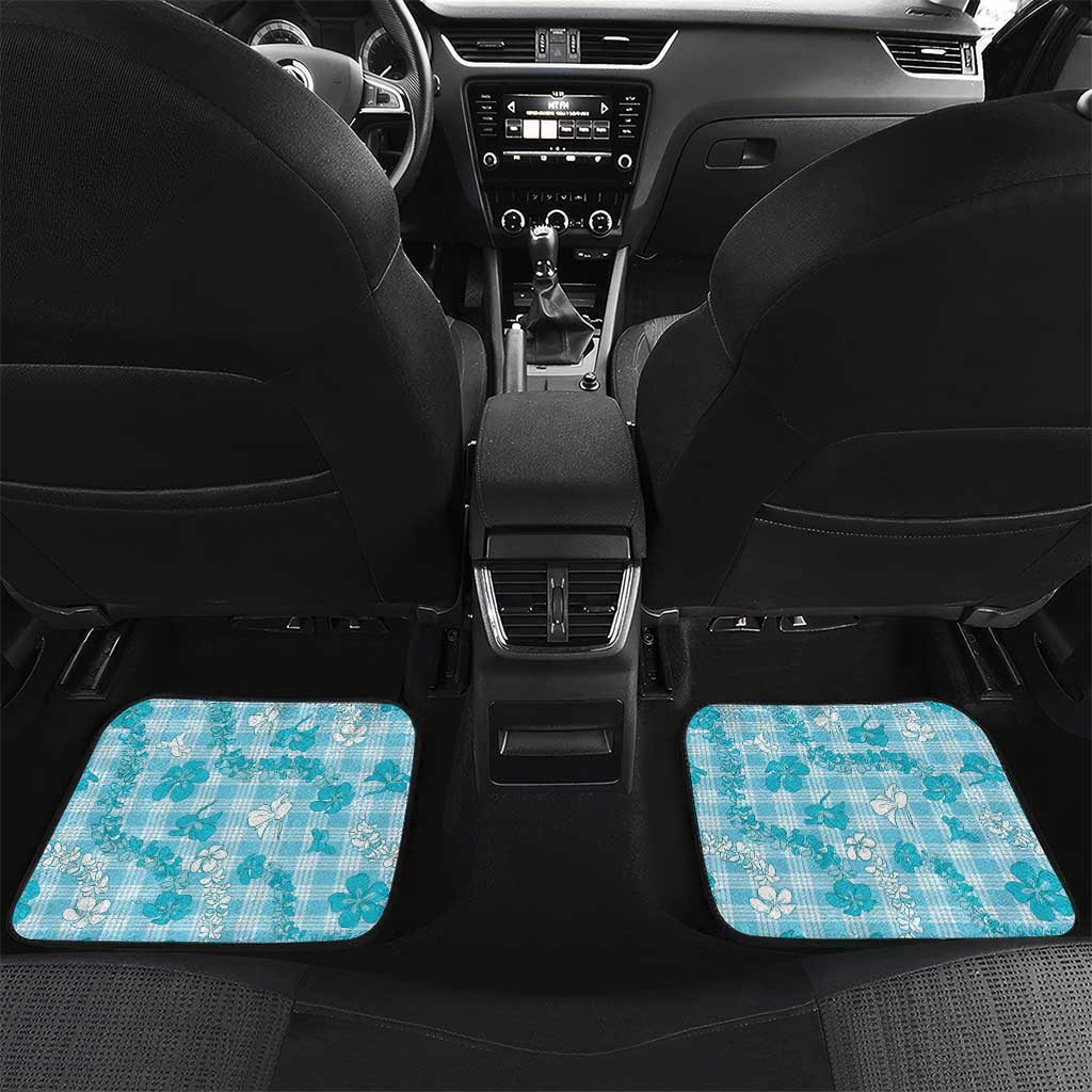 Polu Aloha Hawaii Car Mats Plumeria Lei With Palaka Motif - Polynesian Pride